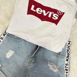 T-shirt levis with jeans short